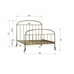 DOVETAIL ANTIQUE BRASS IRON QUEEN BED
