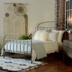 DOVETAIL ANTIQUE BRASS IRON QUEEN BED