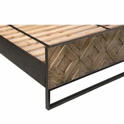 DOVETAIL ANTIQUE OAK MOSAIC PANEL BED