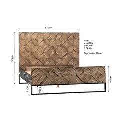 DOVETAIL ANTIQUE OAK MOSAIC PANEL BED