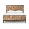 DOVETAIL ANTIQUE OAK MOSAIC PANEL BED