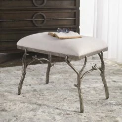 New ๐งจ UTTERMOST Furniture ANTIQUE SILVER BRANCH ACCENT BENCH ๐คฉ 7 UTTERMOST Furniture ANTIQUE SILVER BRANCH ACCENT BENCH