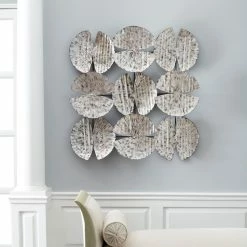 PHILLIPS COLLECTION ANTIQUE SILVER GINKGO LEAF WALL ART Wall Sculptures + Decor