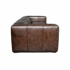 MOES ANTWERP CIGAR BROWN LEATHER SOFA Living Room