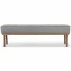 NUEVO Living Room ARLO UPHOLSTERED BENCH: LIGHT GREY