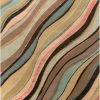 SURYA CARVED LINES WOOL RUG: DESERT MULTI