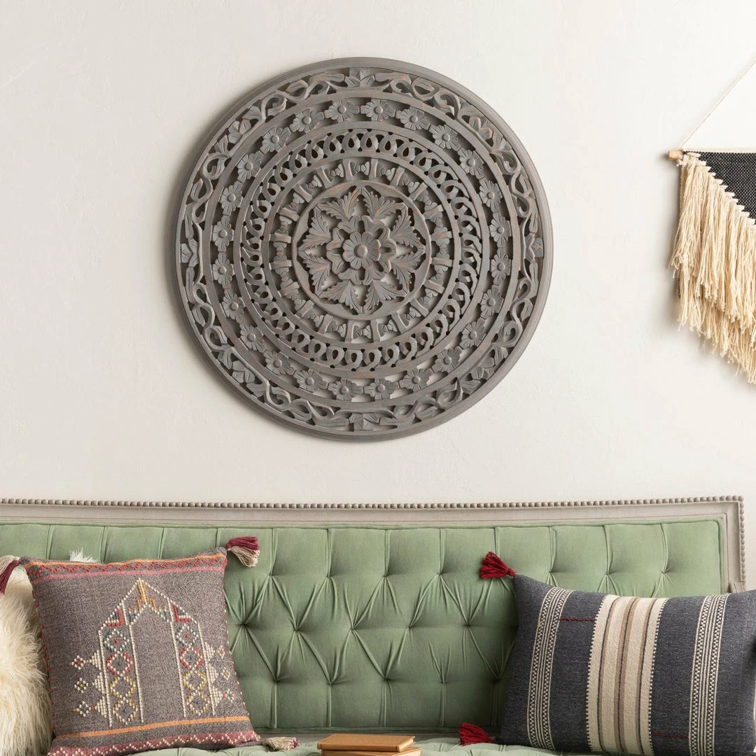 New β¨ SURYA ASHA CARVED WOOD WALL MEDALLION π 2 SURYA ASHA CARVED WOOD WALL MEDALLION