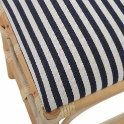 UTTERMOST ASHORE RATTAN WRAPPED SMALL BENCH: NAVY STRIPE Furniture