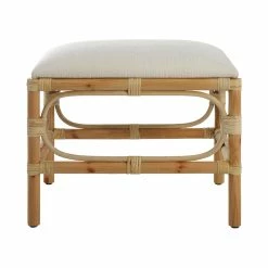 UTTERMOST Furniture ASHORE RATTAN WRAPPED SMALL BENCH: WHITE
