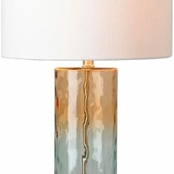 SURYA ASTOR GLASS LAMP: AQUA, CAMEL