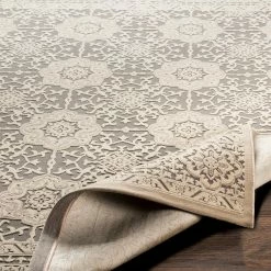 SURYA FABIA TEXTURED CHENILLE RUG: SAND, STONE