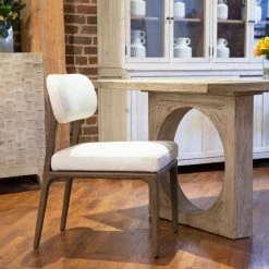 DOVETAIL Furniture ASPEN RUSTIC WHITE WASHED PINE DINING TABLE