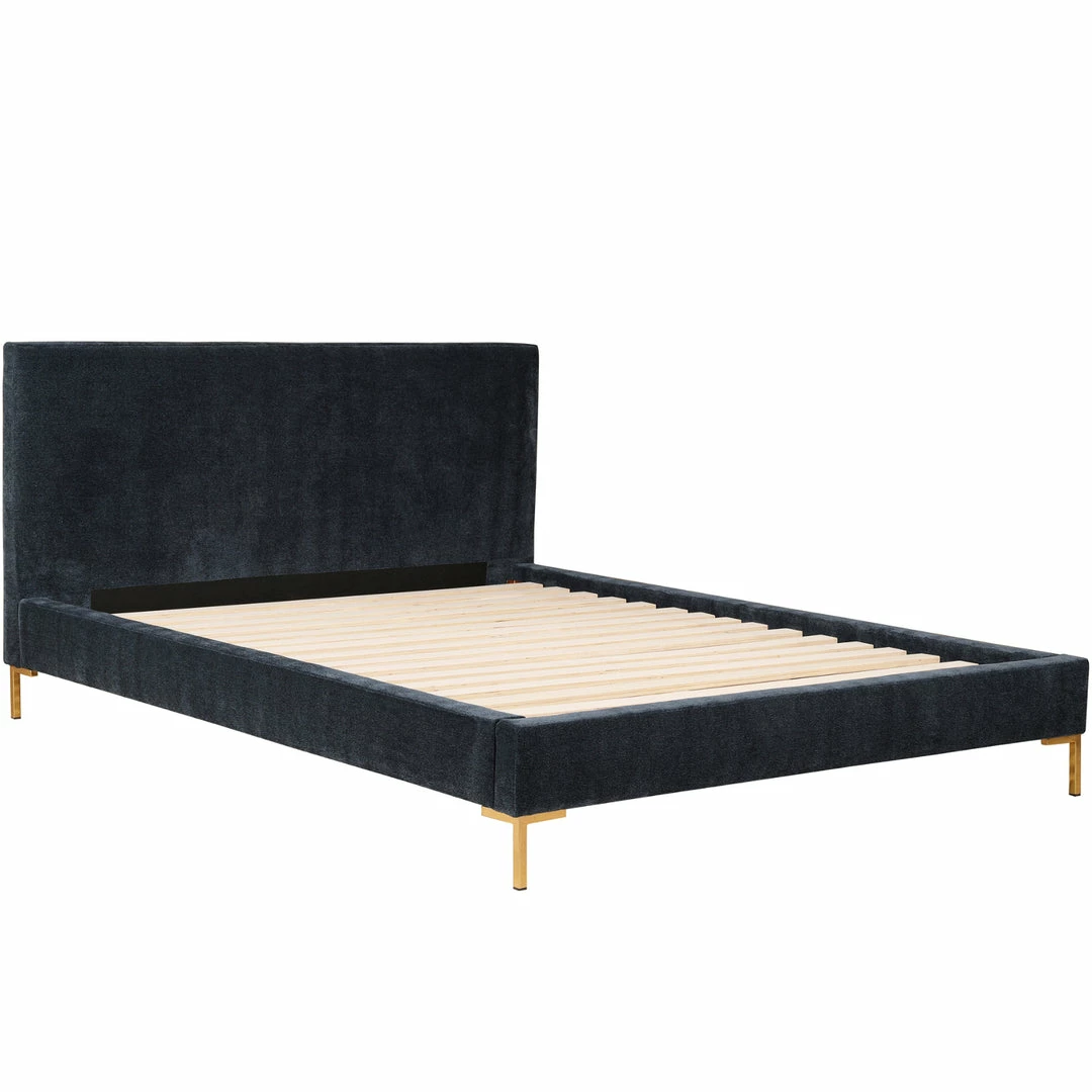 Flash Sale ๐ MOES ASTRID MIDNIGHT BLUE VELVET PLATFORM BED ๐ 6 MOES ASTRID MIDNIGHT BLUE VELVET PLATFORM BED