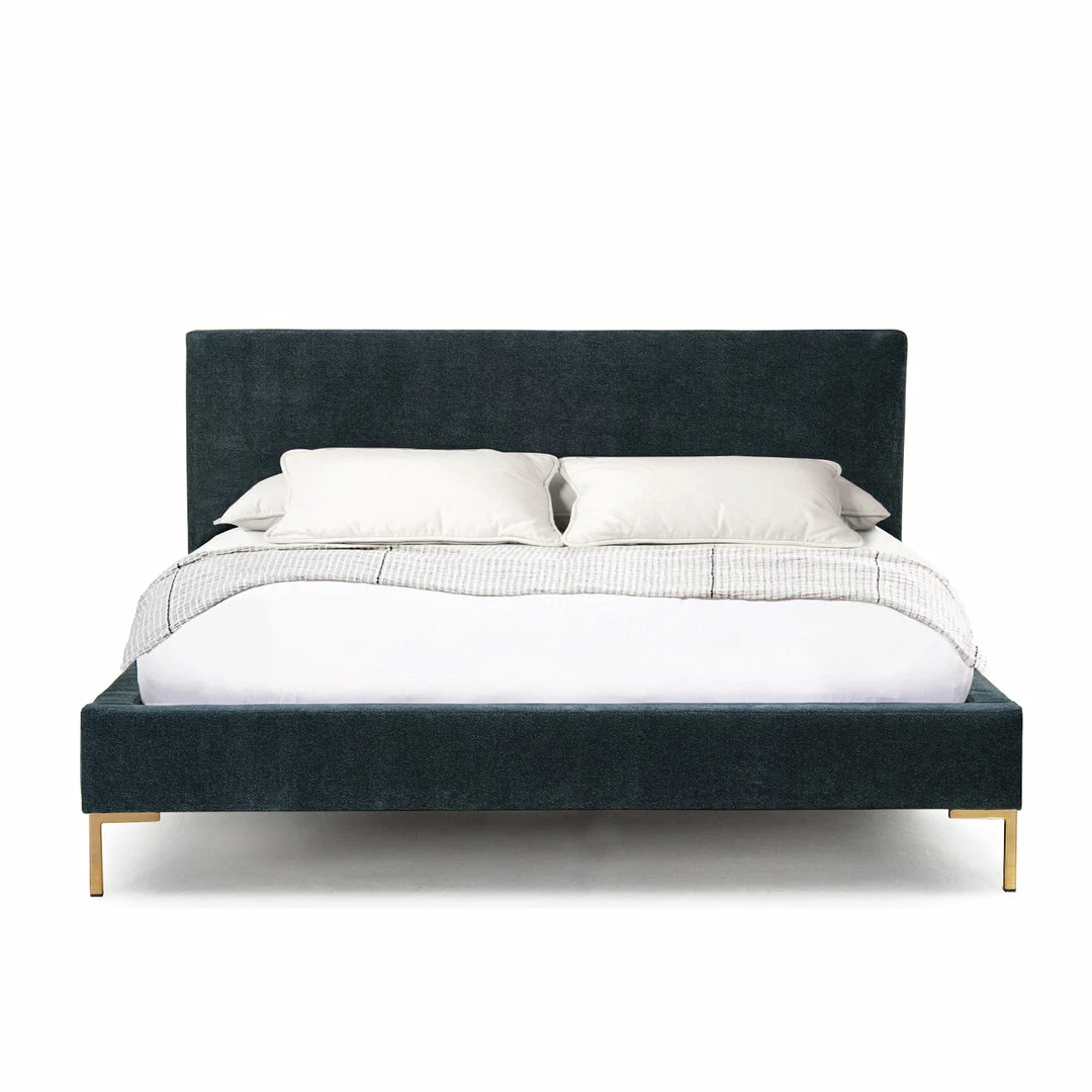 Flash Sale ๐ MOES ASTRID MIDNIGHT BLUE VELVET PLATFORM BED ๐ 1 MOES ASTRID MIDNIGHT BLUE VELVET PLATFORM BED