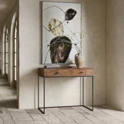 MOES ATELIER NATURAL CARVED WOOD CONSOLE-DESK Furniture