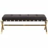 NUEVO Living Room AUGUSTE BLACK SADDLE STRAPPED BENCH