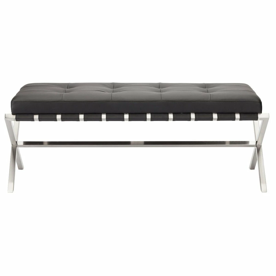 Best deal π₯ NUEVO Living Room AUGUSTE BLACK SADDLE STRAPPED BENCH π― 4 NUEVO Living Room AUGUSTE BLACK SADDLE STRAPPED BENCH