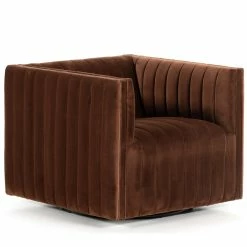 Wholesale ๐ FOUR HANDS AUGUSTINE CHANNEL TUFTED AUBURN VELVET SWIVEL CHAIR Furniture โจ 9 FOUR HANDS AUGUSTINE CHANNEL TUFTED AUBURN VELVET SWIVEL CHAIR Furniture