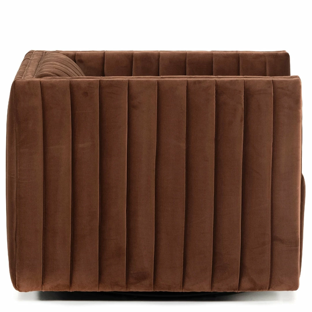 Wholesale ๐ FOUR HANDS AUGUSTINE CHANNEL TUFTED AUBURN VELVET SWIVEL CHAIR Furniture โจ 2 FOUR HANDS AUGUSTINE CHANNEL TUFTED AUBURN VELVET SWIVEL CHAIR Furniture