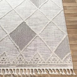 SURYA AVILA GRAY DIAMOND TEXTURED PILE RUG