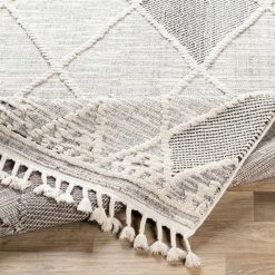 SURYA AVILA GRAY DIAMOND TEXTURED PILE RUG