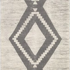 SURYA AZA INDOOR-OUTDOOR RUG: CHARCOAL + IVORY
