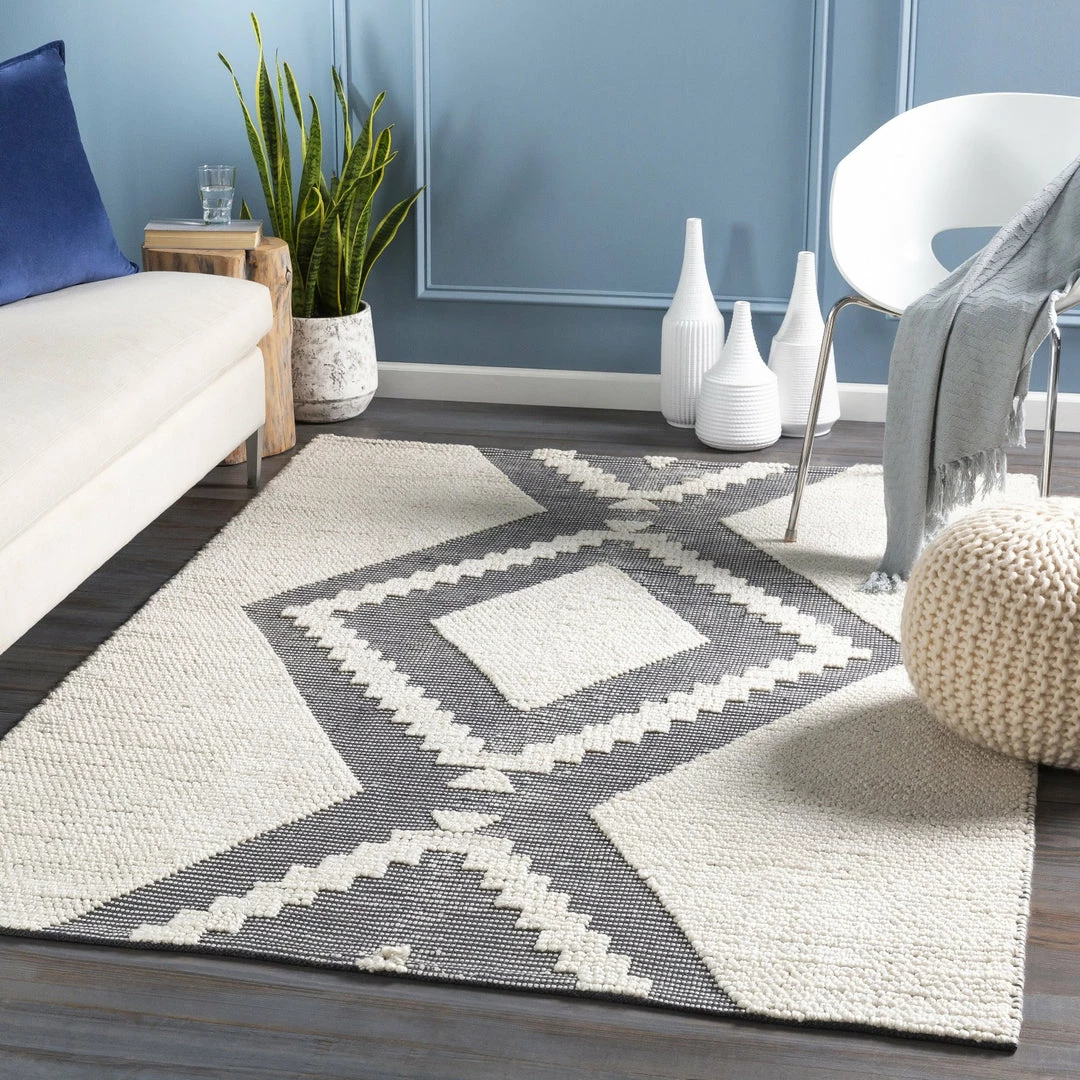 Hot Sale π SURYA AZA INDOOR-OUTDOOR RUG: CHARCOAL + IVORY π 7 SURYA AZA INDOOR-OUTDOOR RUG: CHARCOAL + IVORY