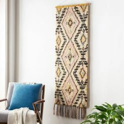 SURYA AZILAL CREAM + YELLOW MORROCCAN WALL TAPESTRY