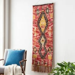 New π₯° SURYA Wall Sculptures + Decor AZILAL RED + YELLOW MORROCCAN WALL TAPESTRY π 8 SURYA Wall Sculptures + Decor AZILAL RED + YELLOW MORROCCAN WALL TAPESTRY