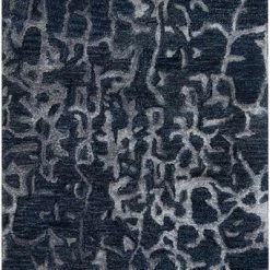 SURYA MIDNIGHT MOON WOOL RUG: NAVY