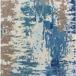 SURYA DIBA WOOL RUG: BLUE