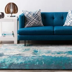 SURYA DIBA WOOL RUG: TEAL
