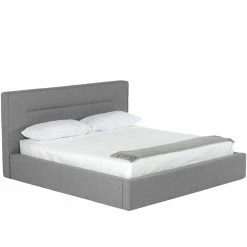 VIG Bedroom BASEL GREY UPHOLSTERED PLATFORM BED