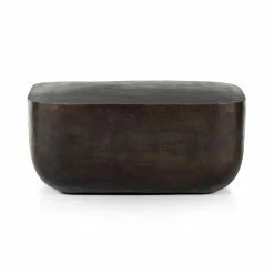 FOUR HANDS BASIL SQUARE COFFEE TABLE: ANTIQUE RUST