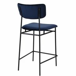 MOES Furniture BAUER NAVY VELVET BARSTOOL