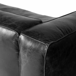 MOES BAUHAUS VINTAGE BLACK LEATHER SOFA Living Room