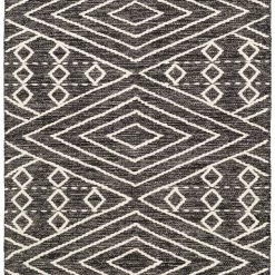 SURYA Rug TOBEY WOOL + COTTON TEXTURED FLATWEAVE: BLACK