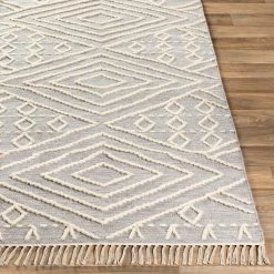 SURYA TOBEY WOOL + COTTON TEXTURED FLATWEAVE: GRAY Rug
