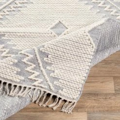 SURYA SIMI WOOL + COTTON TEXTURED FLATWEAVE: GRAY Rug