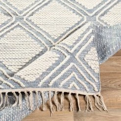 SURYA Rug KELE WOOL + COTTON TEXTURED FLATWEAVE: DENIM
