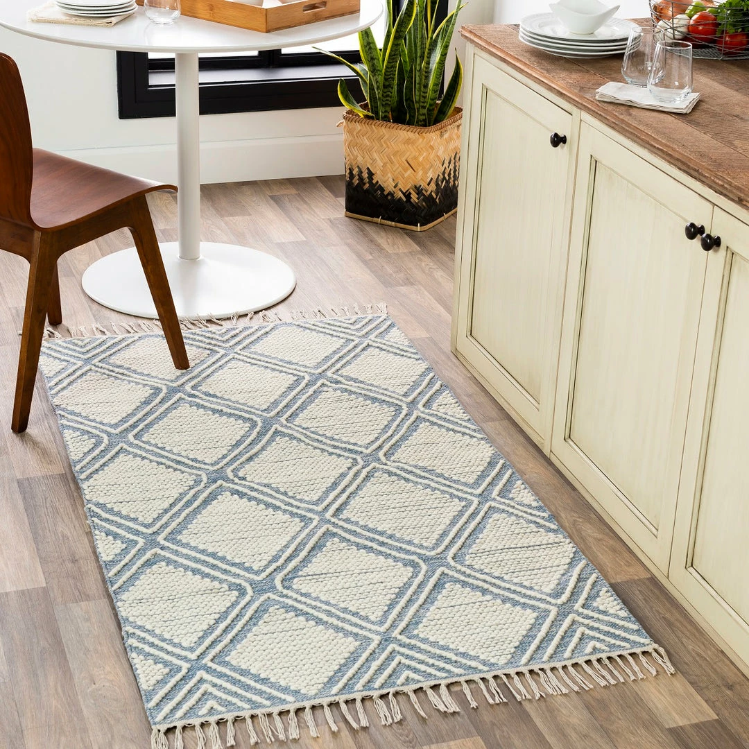 Brand new โ๏ธ SURYA Rug KELE WOOL + COTTON TEXTURED FLATWEAVE: DENIM ๐ฅฐ 6 SURYA Rug KELE WOOL + COTTON TEXTURED FLATWEAVE: DENIM
