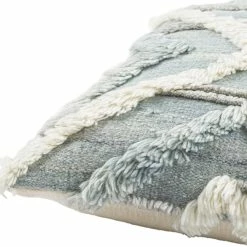 SURYA BELU FRINGE PILLOW: GLACIER BLUE Pillows + Decor