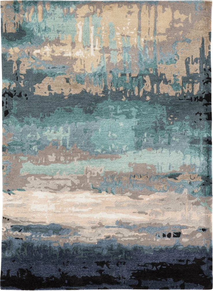 Brand new π JAIPUR BENA WOOL + VISCOSE RUG: NAVY, TEAL π₯° 1 JAIPUR BENA WOOL + VISCOSE RUG: NAVY, TEAL