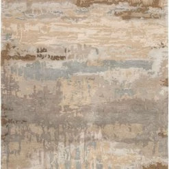 JAIPUR BENA WOOL + VISCOSE RUG: SAND, STONE