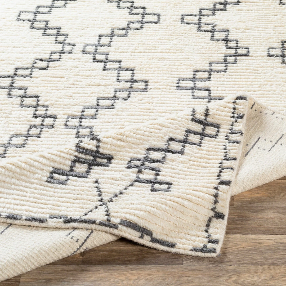 Flash Sale ๐ SURYA BENI HAND-WOVEN WOOL RUG: CREAM, GREY ๐ 3 SURYA BENI HAND-WOVEN WOOL RUG: CREAM, GREY