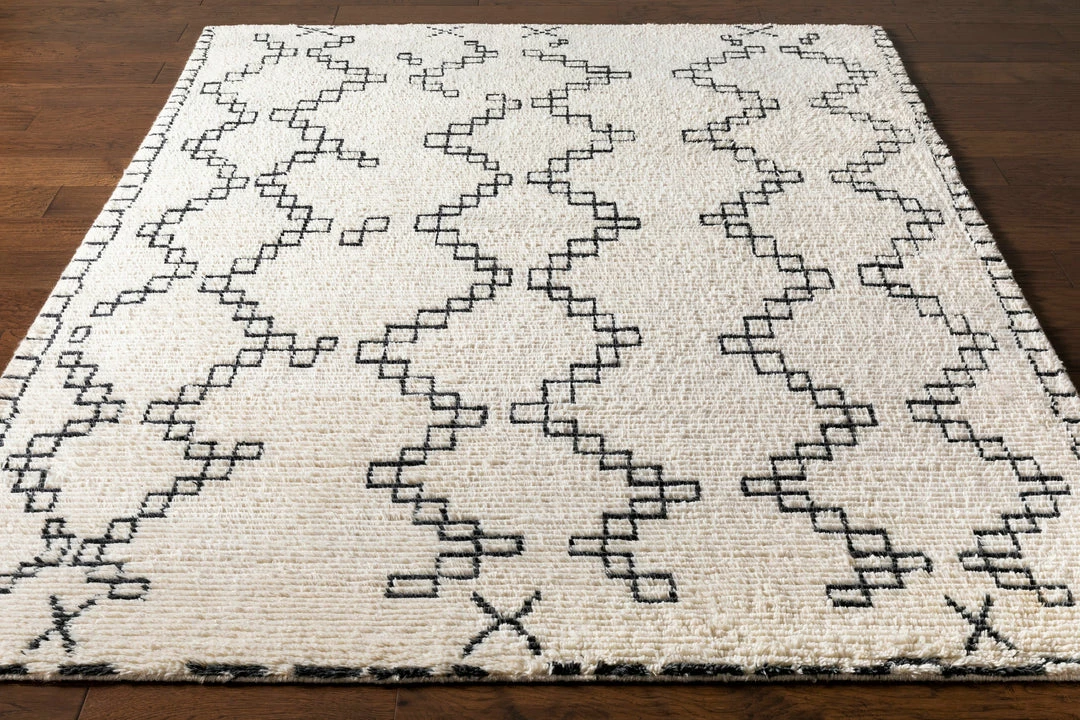 Flash Sale ๐ SURYA BENI HAND-WOVEN WOOL RUG: CREAM, GREY ๐ 5 SURYA BENI HAND-WOVEN WOOL RUG: CREAM, GREY