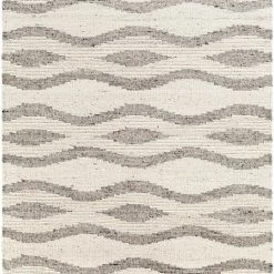 SURYA BENJY HAND-WOVEN WOOL RUG: CREAM, CHARCOAL
