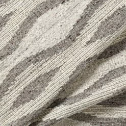 SURYA BENJY HAND-WOVEN WOOL RUG: CREAM, CHARCOAL