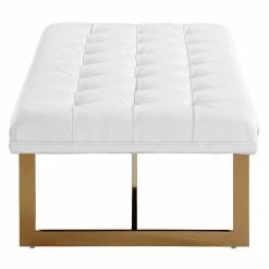 TOV BERGEN ECO LEATHER OTTOMAN: WHITE