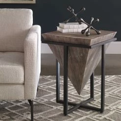 UTTERMOST BERTRAND AGED WOOD END TABLE Furniture